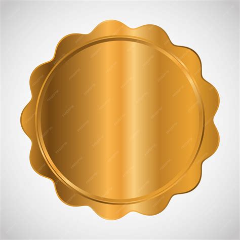 Premium Vector | Gold blank metallic label or seal icon image