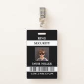 Ring Security Agent Photo ID Ring Bearer Badge | Zazzle