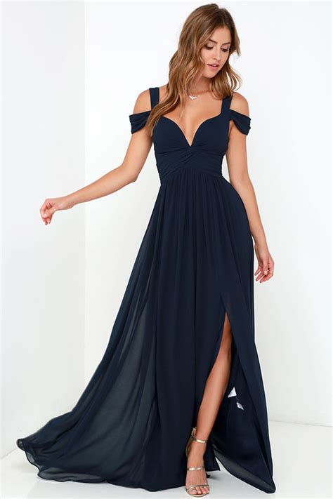 Elegant Navy Blue Dress - Maxi Dress - Cocktail Dress - Prom Dress - Bridesmaid Dress - $179.00