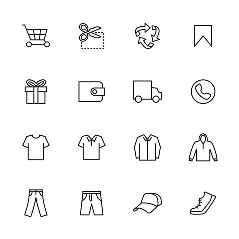 Set of Line Icons for Men's Casual Clothing 1181657 Vector Art at Vecteezy