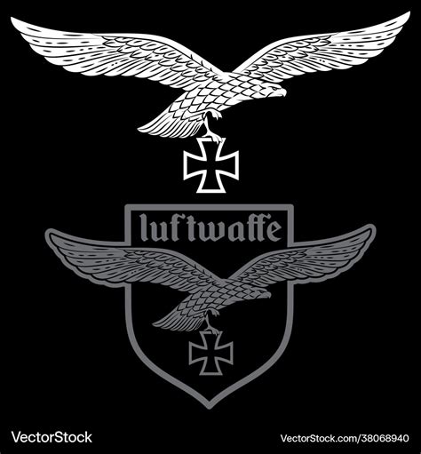 Badge german air force eagle Royalty Free Vector Image