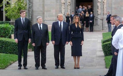 Barron Trump, 17, makes a rare appearance at his grandmother’s funeral ...