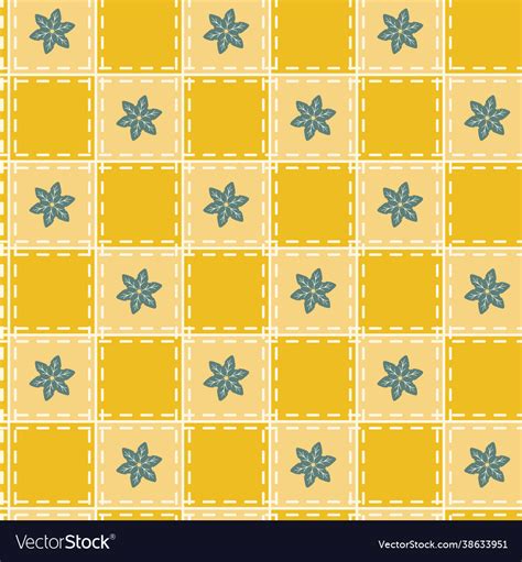 Floral checks seamless pattern Royalty Free Vector Image