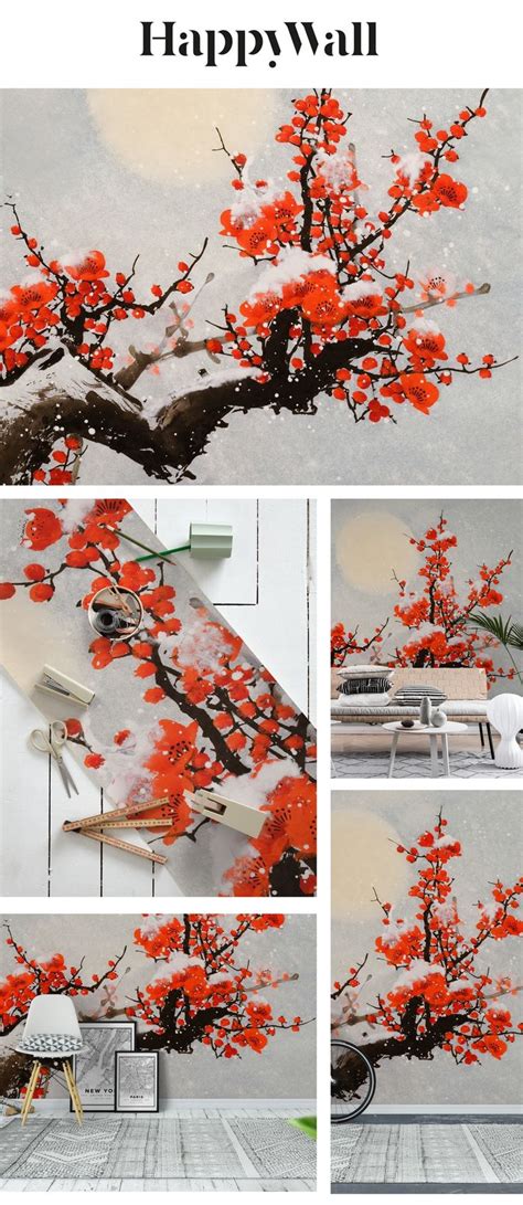 Plum blossom Wallpaper in 2021 | Plum blossom, Wall murals, Mural wallpaper