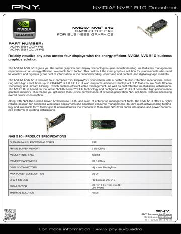 NVIDIA® NVS™ 510 Datasheet | Manualzz