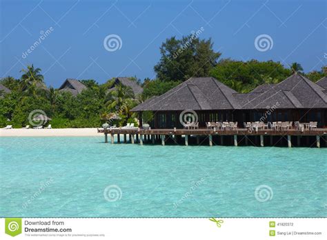 Restaurant on Maldives Beach Stock Photo - Image of scenes, restaurant: 41820372