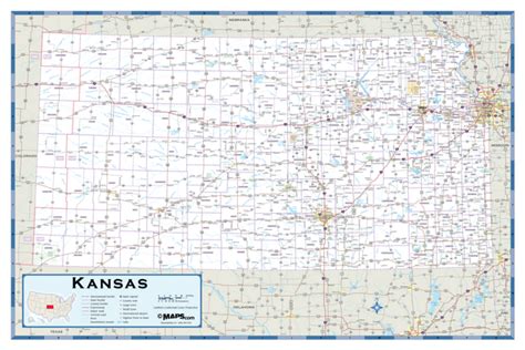 Kansas Highway Wall Map | Maps.com.com