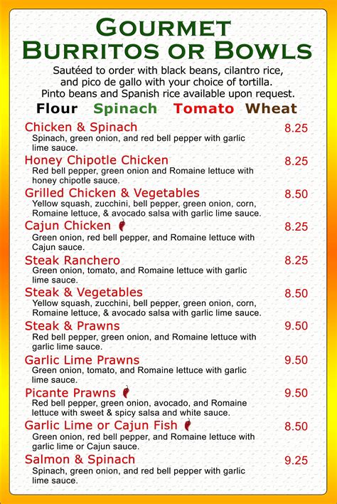 Burrito Shops, Inc. » MENU