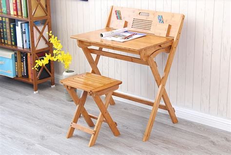 Modern Bamboo Computer Desk Folding Table Bamboo Furniture Children Study Desk For Kids Foldable ...