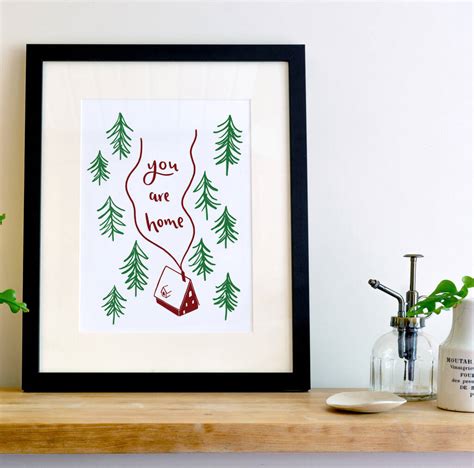 You Are Home A4 Letterpress Art Print By Hunter Paper Co.