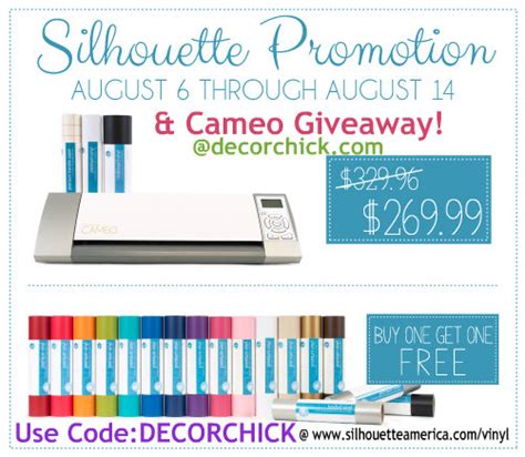 Silhouette Cameo Giveaway Vinyl - Decorchick!