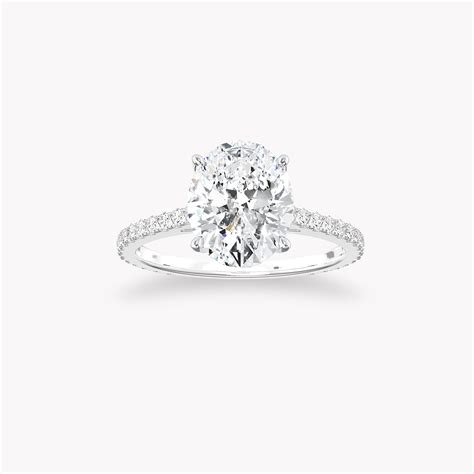 'Classic' Solitaire Oval Cut Ring Set With Side Diamonds | A.P. Shaps