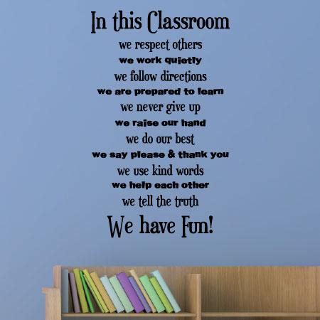 Extended Classroom Rules Wall Quotes™ Decal | WallQuotes.com