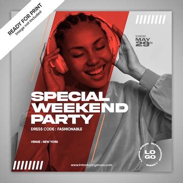 Premium PSD | Weekend flyer poster event
