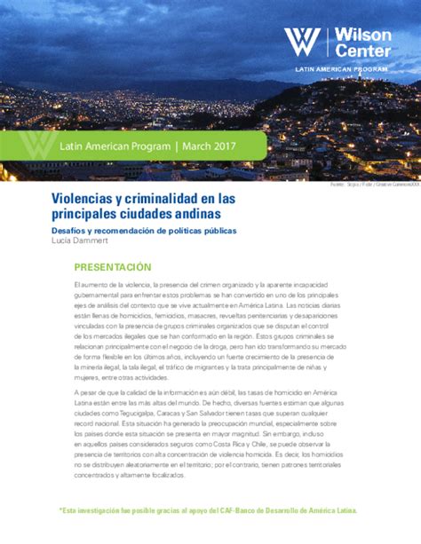 (PDF) Violencias y criminalidad en las principales ciudades andinas: Desafíos y recomendación de ...