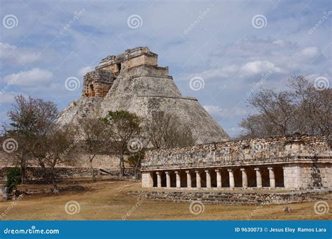 Uxmal architecture stock image. Image of ruins, magician - 9630073