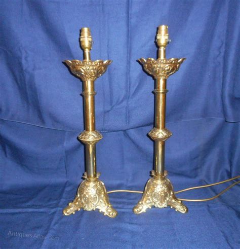 Antiques Atlas - Pair Of Antique Brass Table Lamps