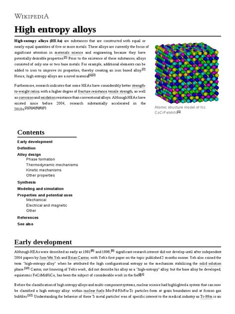 High Entropy Alloys | PDF | Materials Science | Physical Chemistry