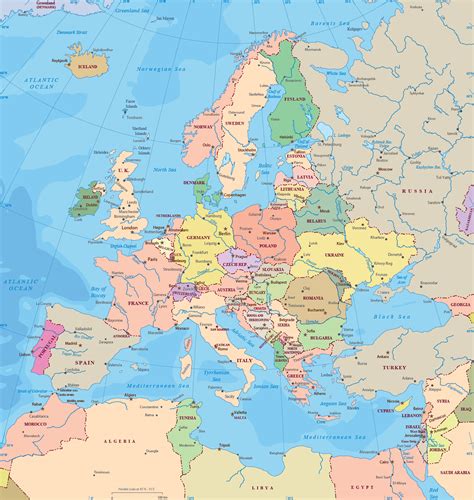 Europe Map With Countries Political Map Of Europe, 50% OFF