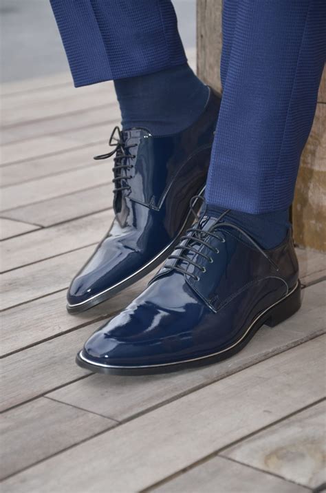 Buy Navy Blue Leather Oxford by Gentwith.com with Free Shipping