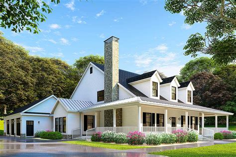 Country Home Plan With Wonderful Wraparound Porch - 60586ND | Architectural Designs - House Plans