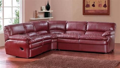 Burgundy Leather Sectional Sofa