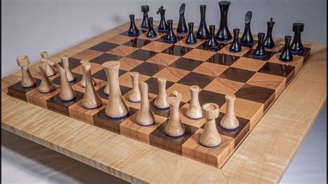 Woodturning a Modern Chess Set | Diy chess set, Modern chess set, Wood turning