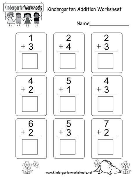 This is an addition worksheet for kindergarteners. You can download, … | Atividades com o ...