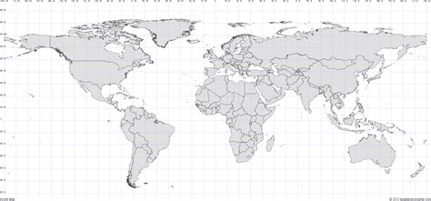 World Map with Latitude and Longitude