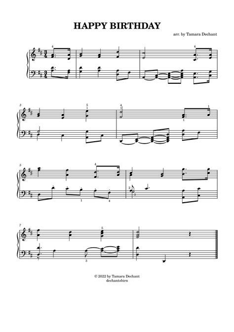 Happy Birthday - Piano Intermediate Music Sheet (free PDF!)