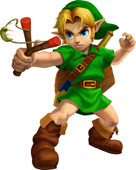 Image - Ocarina of Time 3D Artwork Young Link wielding the Fairy Slingshot (Official Artwork ...