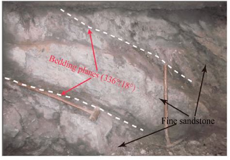 Bedrock and the orientation of the bedding planes, revealed by a ...