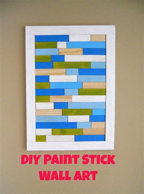 Decorating Cents: DIY Paint Stick Wall Art | Stick wall art, Diy painting, Painted sticks