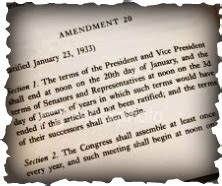 20th Amendment Examples