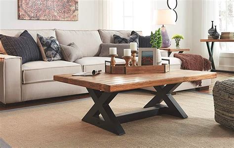Rustic Oak Large Coffee Table - Reviews For Walker Edison Furniture ...