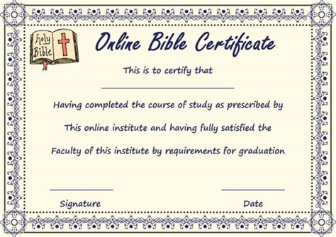 10+ Bible Study Certificate Templates: Useful to Present on Completion ...