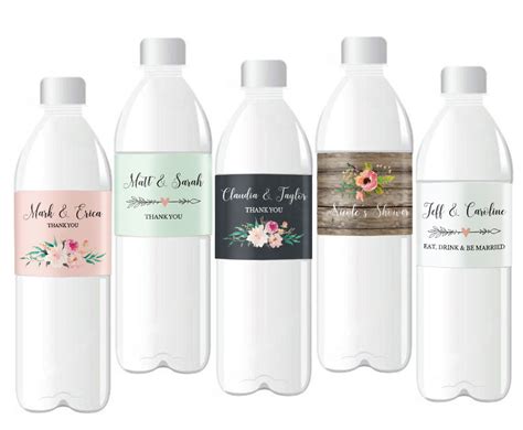 Personalized Floral Garden Water Bottle Labels - Famous Favors