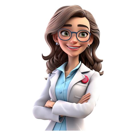 3D Happy cartoon doctor. Cartoon doctor on transparent background. 24585355 PNG