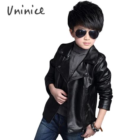 Baby Boys Leather Jacket Outerwear Kids Girls Coats Spring&Autumn Kids Leather Jackets Boys ...