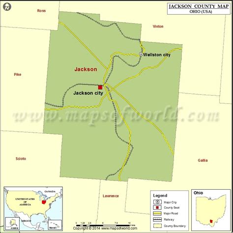 Jackson County Map, Map of Jackson County Ohio