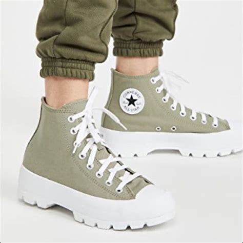 COPY - Lugged chunky platform converse green size 8 in 2022 | Platform converse, Swag shoes ...