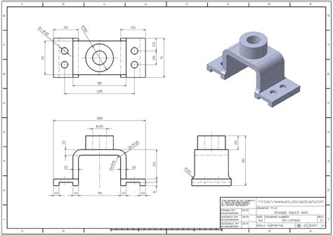 This drawing may differ from the actual product drawing. An educational example for students ...