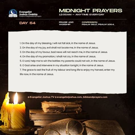 Day 64 : Midnight Prayers With Bible Verses-Bibleandprayers.com