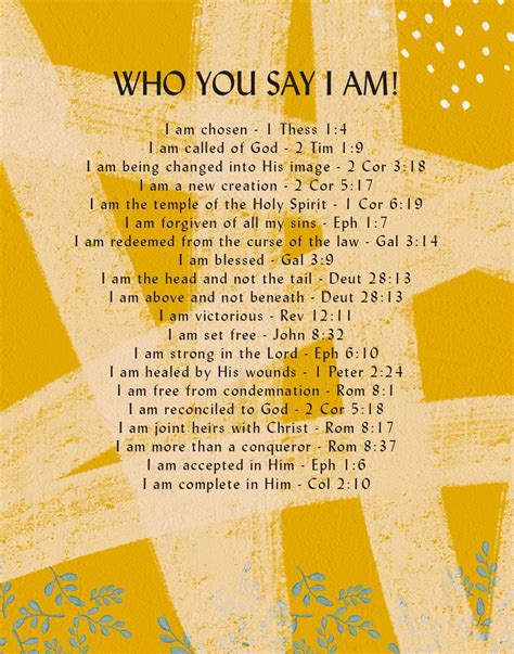 Who God Says I Am Printable