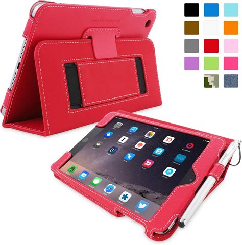 iPad Mini 3 Case, Snugg - Red Leather Smart Case Cover Apple iPad Mini ...