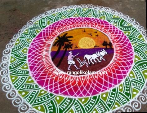 Pongal pot kolam – Rangoli Kolams