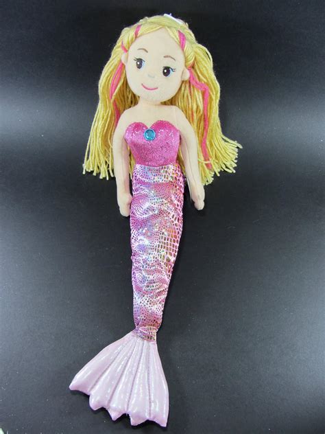 Sea Sparkles - 17" Pink Mermaid Soft Doll Shimmery Detail: Amazon.co.uk ...