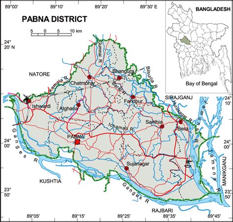 Maps of Bangladesh: Pabna District