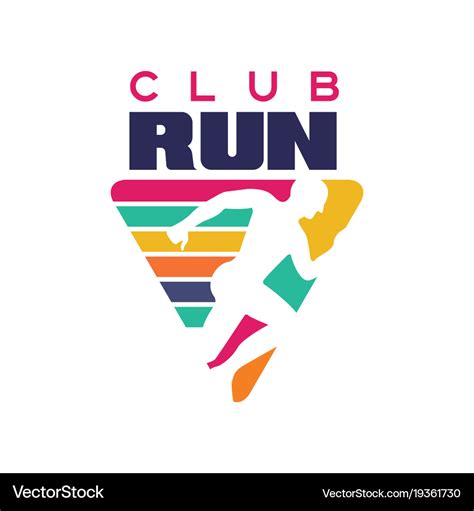 Run club logo template label for sports club Vector Image