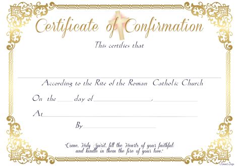 Catholic Confirmation Certificate PDF Printable - Etsy